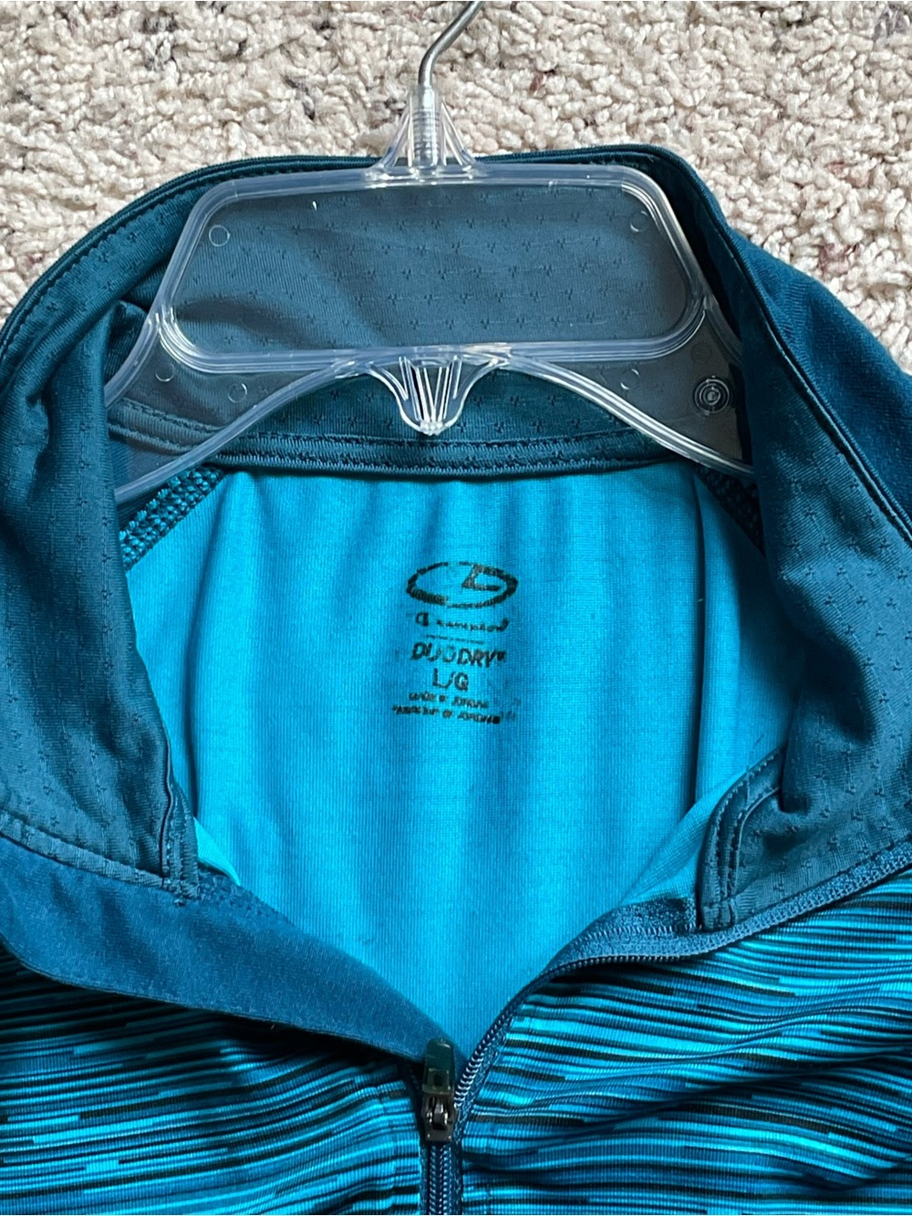 Champion Teal & Aqua Quarter-Zip Long Sleeve Sweatshirt women’s L - Picture 5 of 8